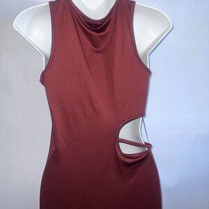 Forever 21 Summer Sleeveless  Dress Sexy Side Club Party  Dres Brown